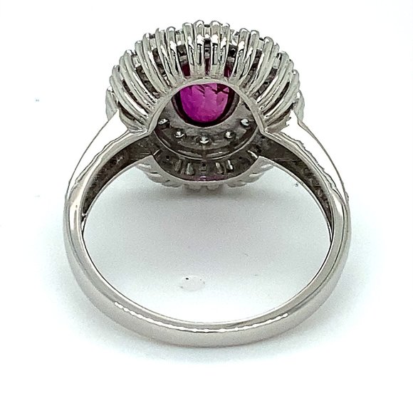Certified Mozambique Ruby 1.05ct Diamonds Pla Ring - Picture 4 of 9